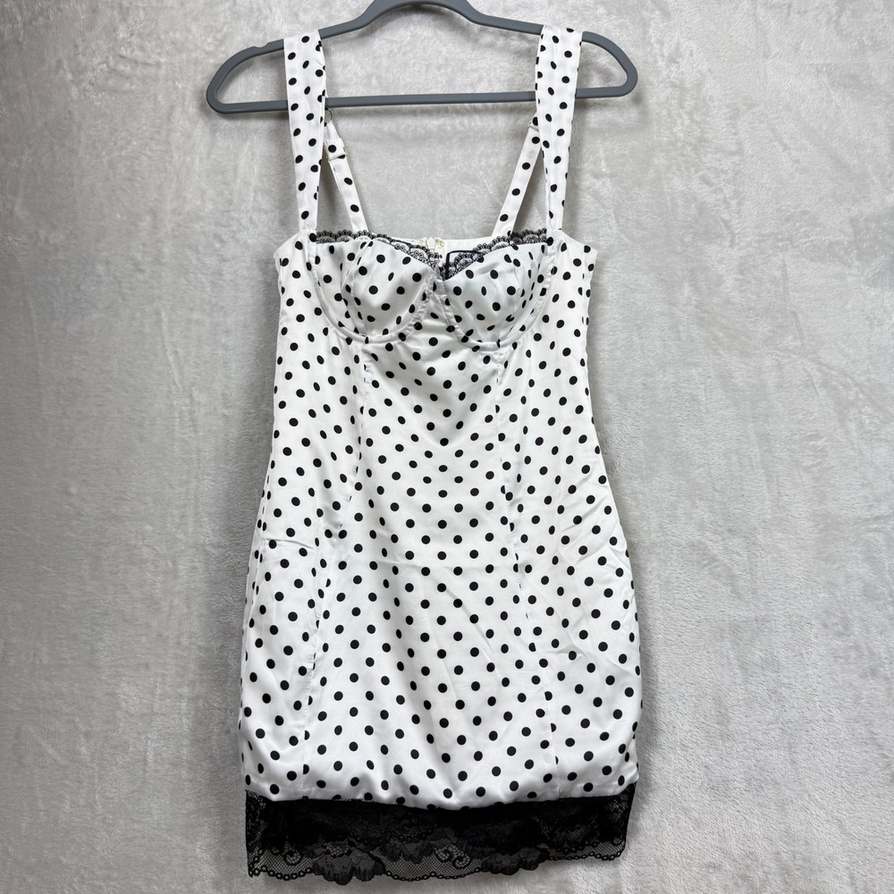 Runaway The Label Polka Dot Lace Mini Dress Sz Small chic euro summer vacation - Picture 2 of 9